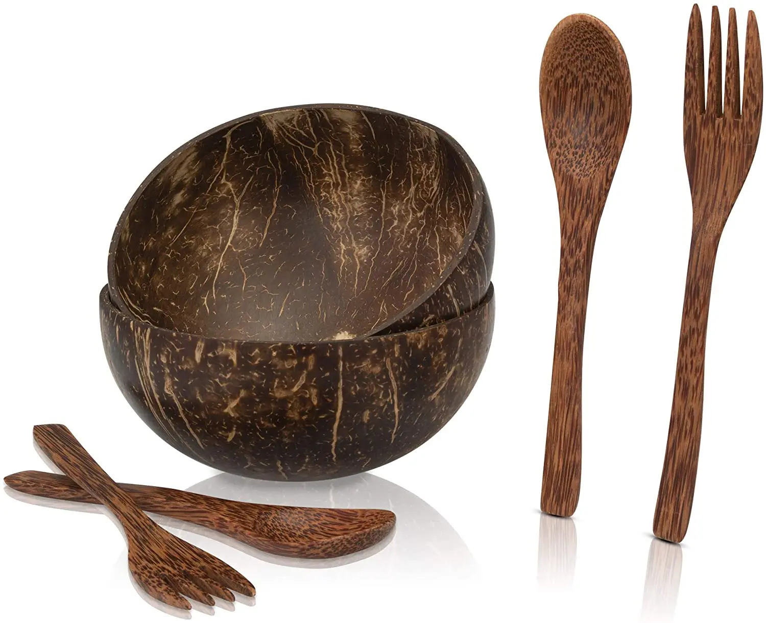 

Factory small biodegradable natural coconut bowl with lid coconut shell bowl candle spoon set