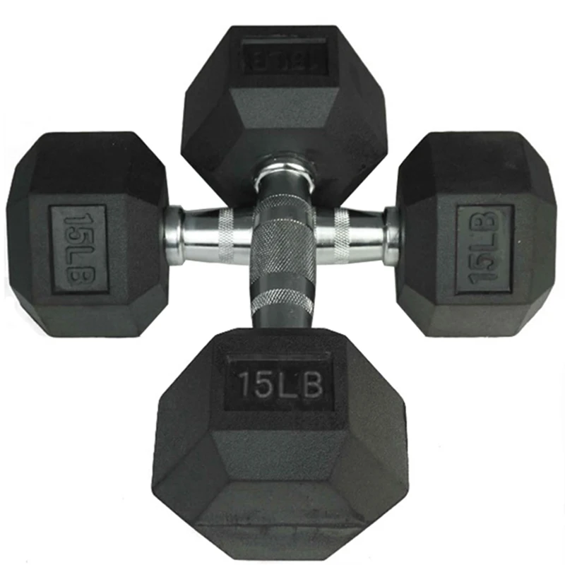 

SD-8001 Available customized logo indoor gym equipment cast iron rubber hex dumbbell set