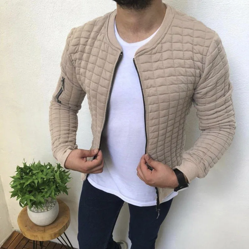 

Fall new slim casual solid color zipper sports jacket men's fashion jacket