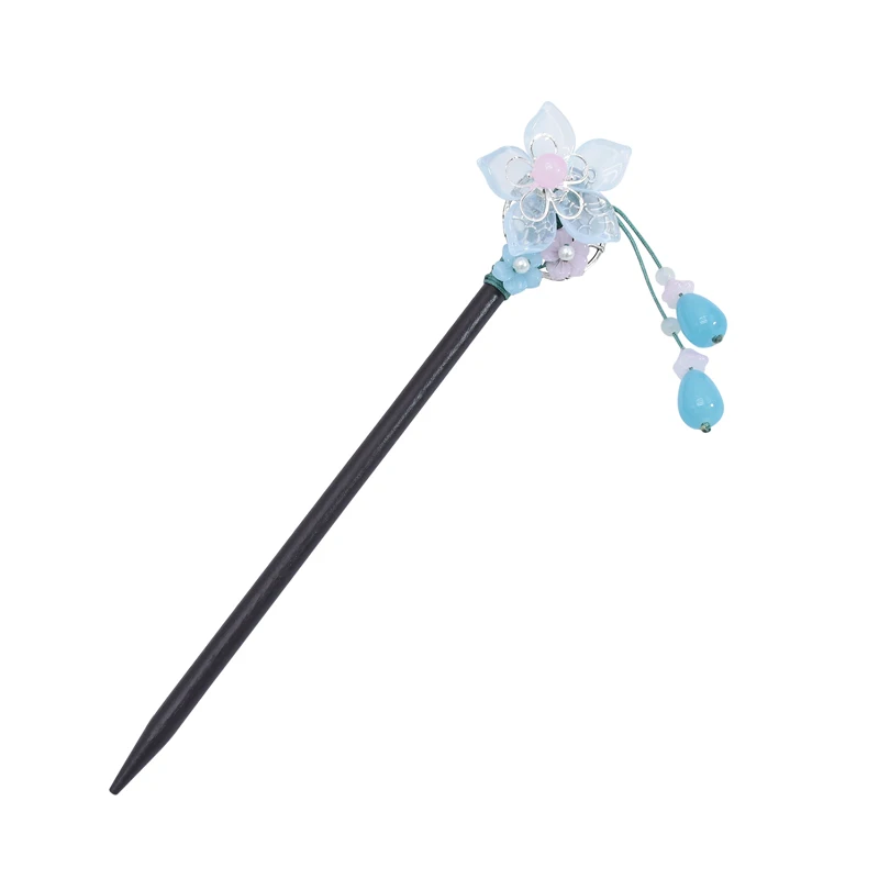 

Fashion Vintage Flowers Hair Stick Jewelry Vintage Wedding Hair Accessories Charm Hairpins Ancient Assembly Party Gift, Blue