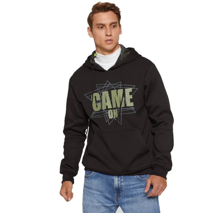 

2020 Autumn Winter New Design Print Custom Hooded Sweatshirt High Quality Street Style Pullover Warm Hoodie, As picture