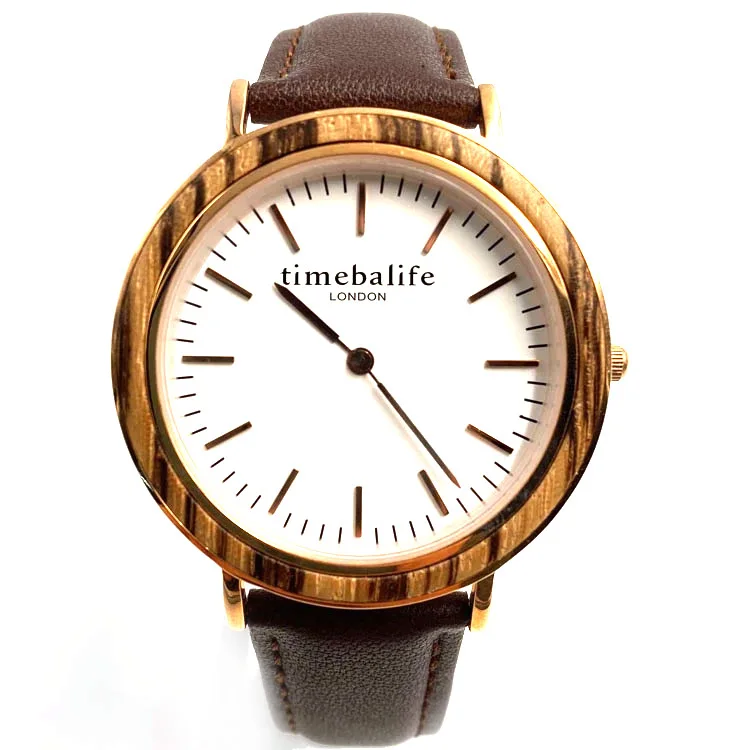 

Fashionable Unisex Wooden Watch Japan Movt Quartz Watch Stainless Steel Back Wrist Watch