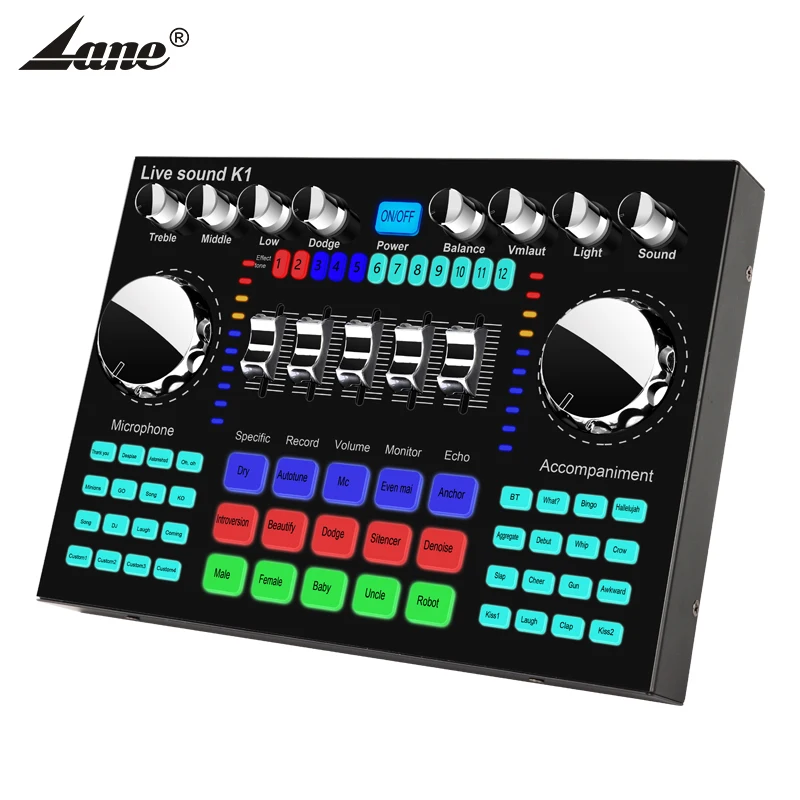 

live broadcast 4 input usb external audio interface adapter microphone studio recording sound card