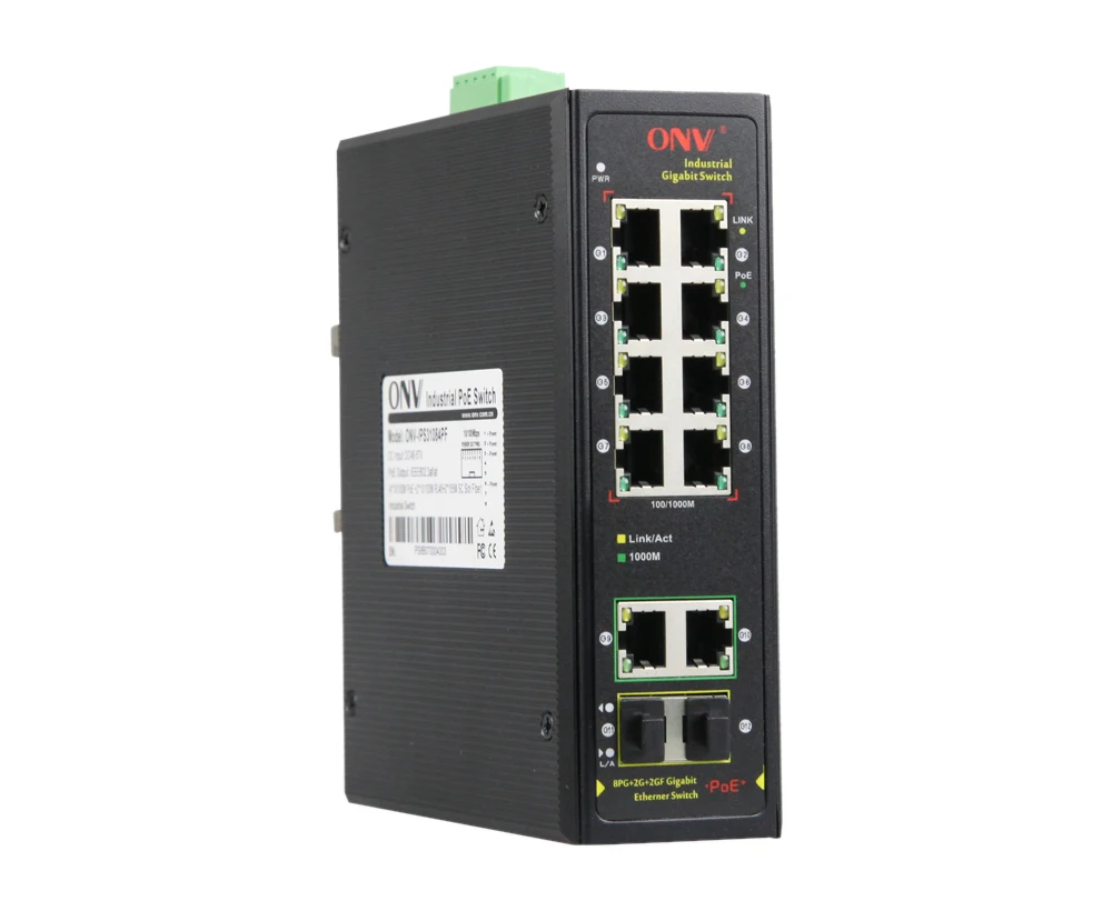 

high quality full gigabit dual power industrial poe switch with 10 port and Dual uplink SFP fiber port