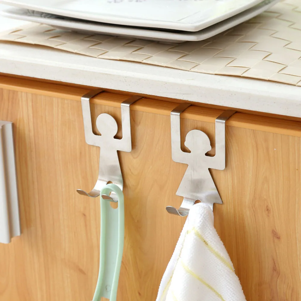 

2pcs/set Storage Rack Stainless Steel Lover Kitchen Bathroom Towel Holder Sundries Organizer Home Storage Hanger
