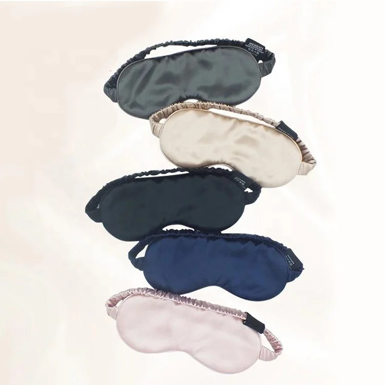 

Custom Soft Fabric silk Eye masks 22mm 100% 6A mulberry Silk Eye mask for sleeping with elastic strap band, Color optional