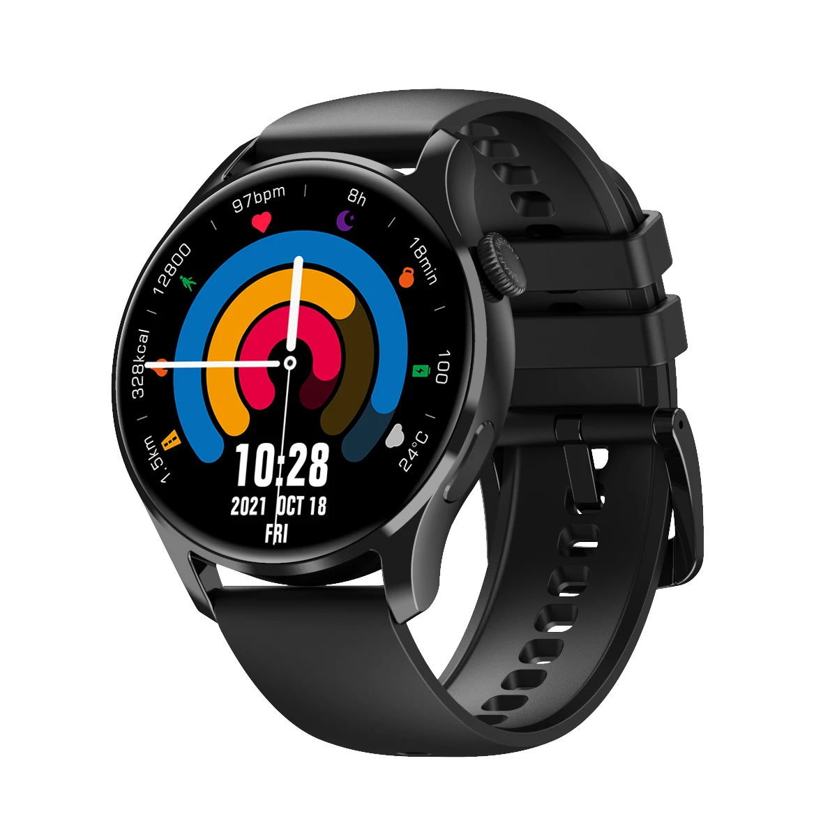 

2021 IP68 Waterproof Reloj Intelligent BT Smartwatches Fitness Tracker Blood Pressure Sport Bracelet Android Smart Watch, Silver+black