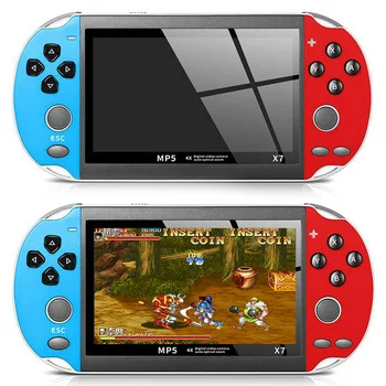 

X7 Retro Video Game Console Built in 8GB 4.3inch 64Bit Handheld Game Player Bricks Game, Red and blue,red,blue