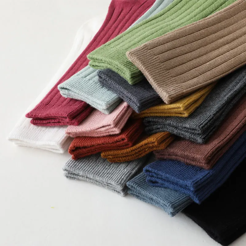 

Ivy40916A 0-8 Years Kids Solid Color Tube Socks Unisex Baby Ribbed Socks Cotton Baby Knee High Socks, 15 colors