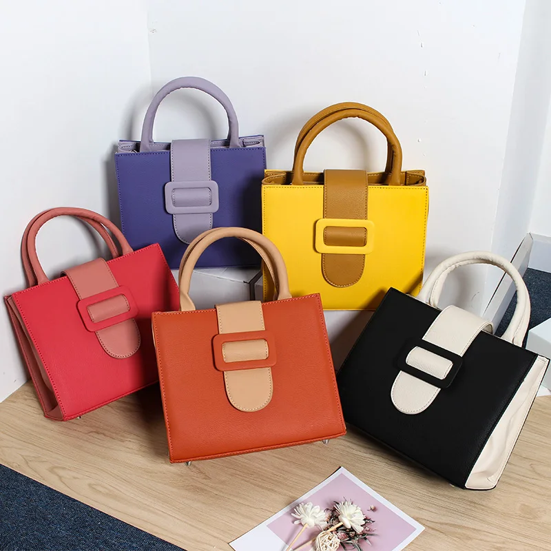 

Wholesale Soft Pu Leather Tote Bag Ladies Woman Hand Bags Handbags, 5 color