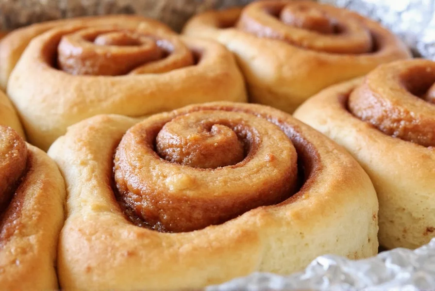 Side-by-side comparison of properly gooey cinnamon roll versus dry, crumbly version showing texture differences
