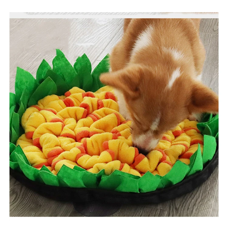 

New Durable Washable Dog Cat Slow Feeding Mat Anti Slip Puzzle Blanket Pet Snuffle Mat For Distracting Smell Training Foraging, Yellow, gray, red,green
