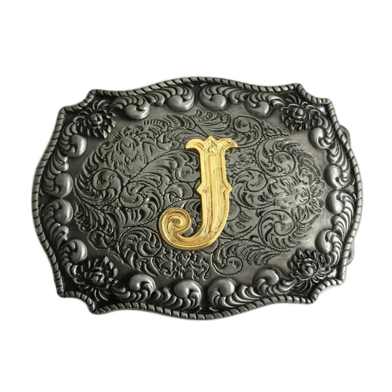 

Mature Vintage Western Cowboy Belt Buckles For Men Big Initials Letter J