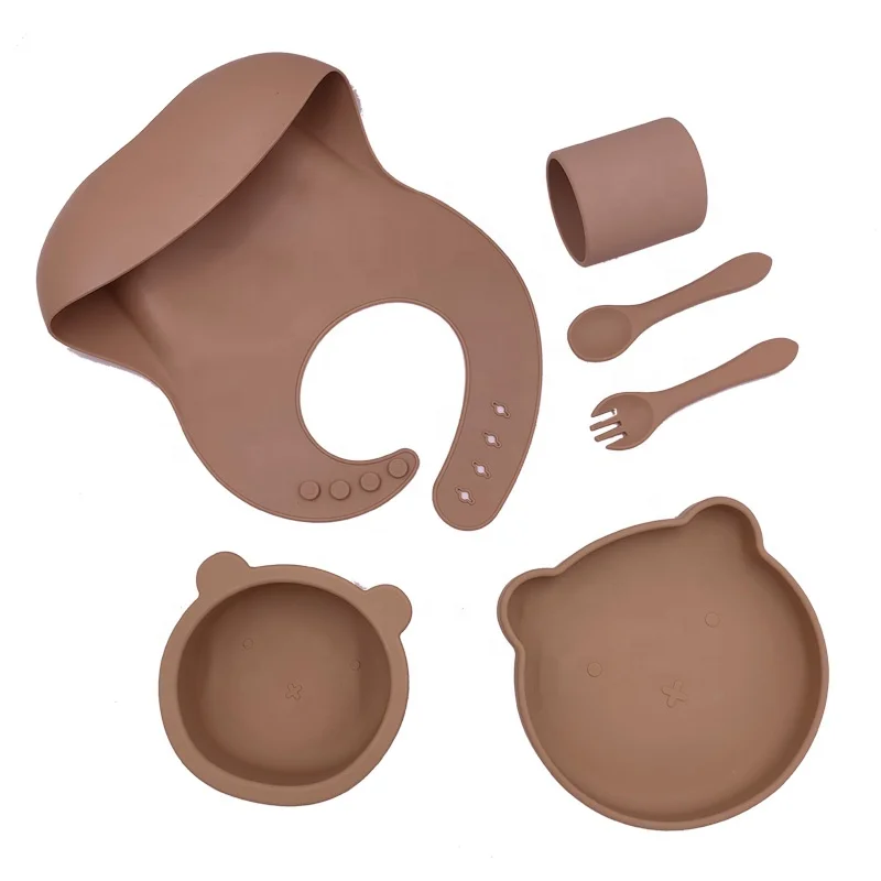 

Manufacturer BPA free Comfortable Container Baby Feeding Silicone Bowl Spoon And Bib Set, 9 colors