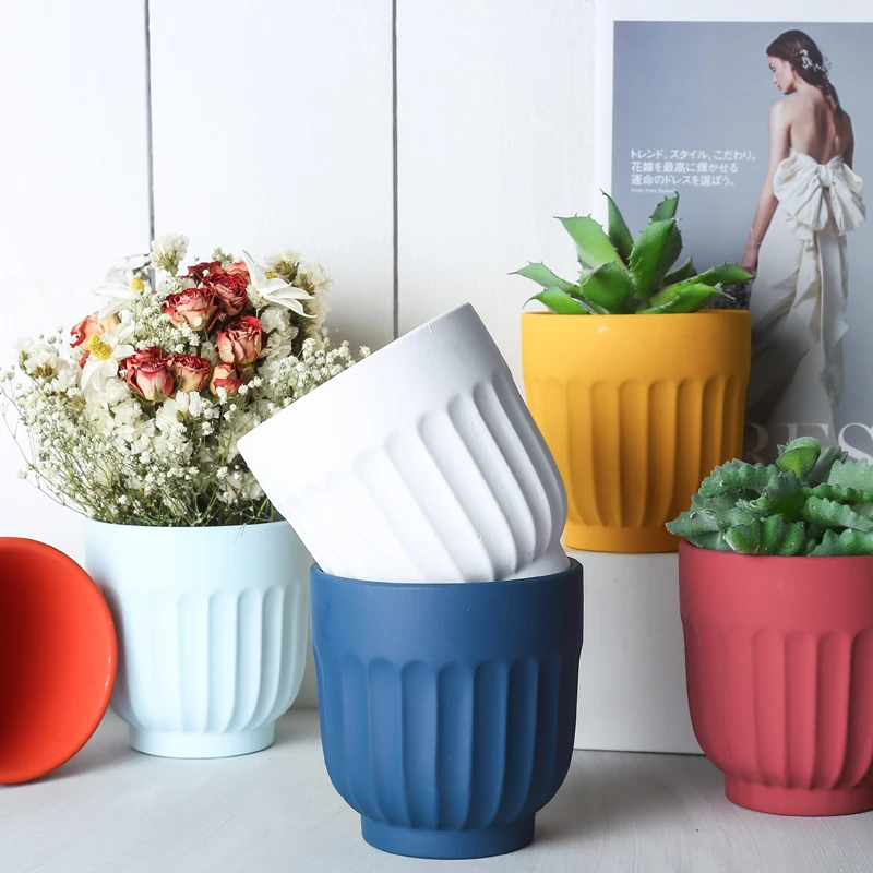 

Simple creative new ceramic pots for home office decoration pots for plants flower plant pots, 6colors