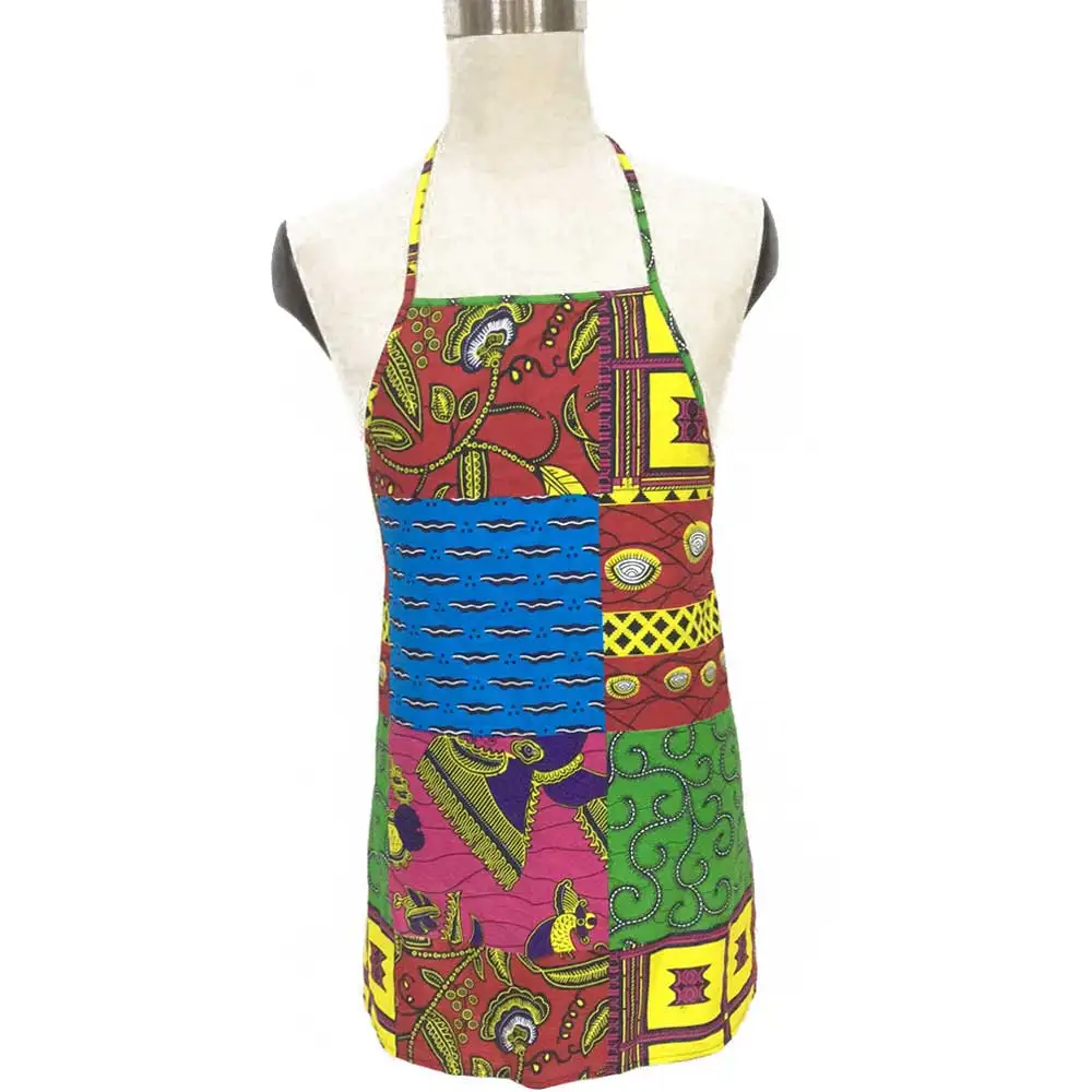 

African Print Apron Daily Home Use Sleeveless Kitchen Accessories Apron Hot Selling