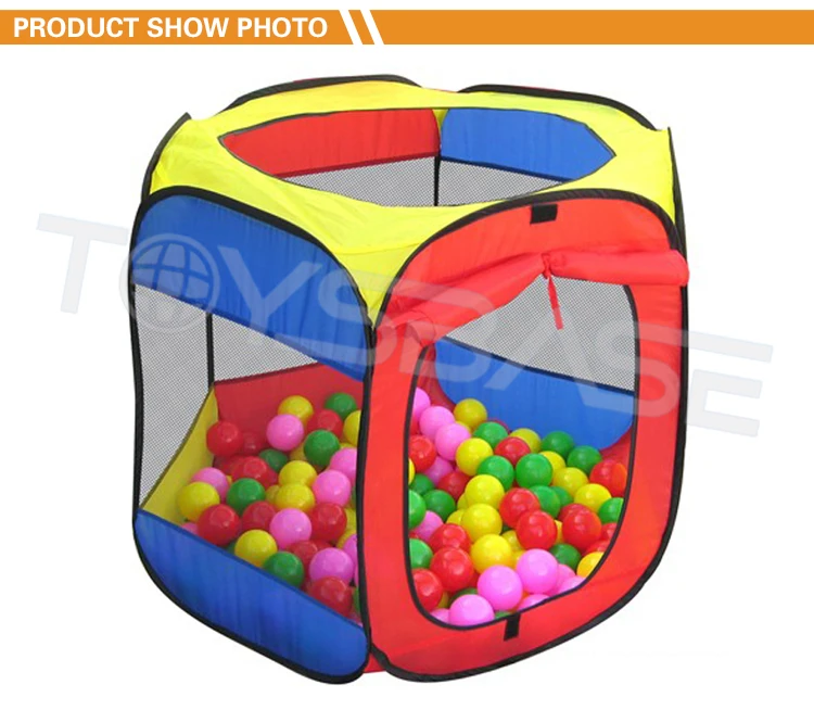 55inch x 30inch Orange Kid Hexagon Pop Up Ball Play Tent Ball Pit Playpen 