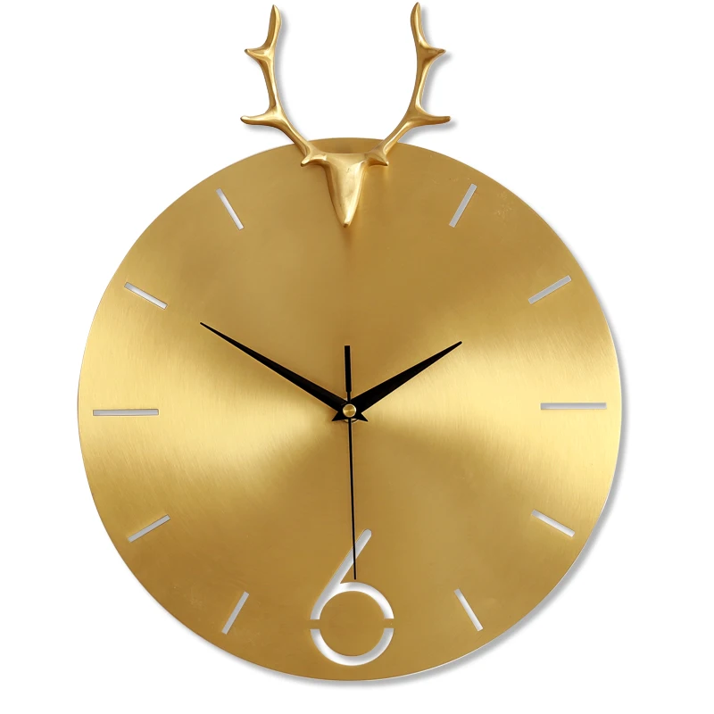 

odm/odmmodern wall clockLuxury Copper 3D Cool Different Types Of Wall Clocks Golden Deer Home Decor Craftsreloj de pared