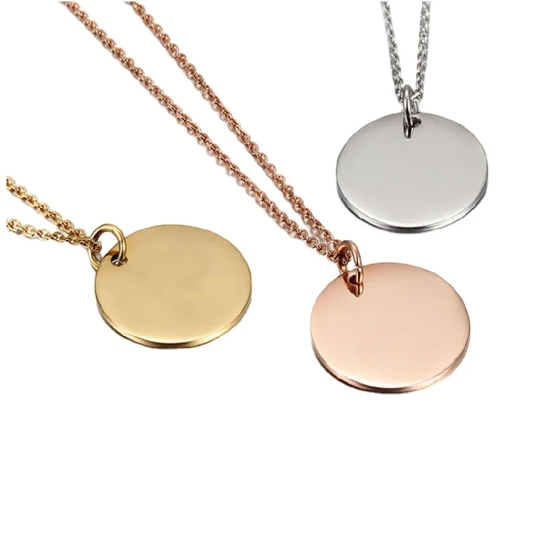 

Hot selling 18K gold plated blank coin necklace
