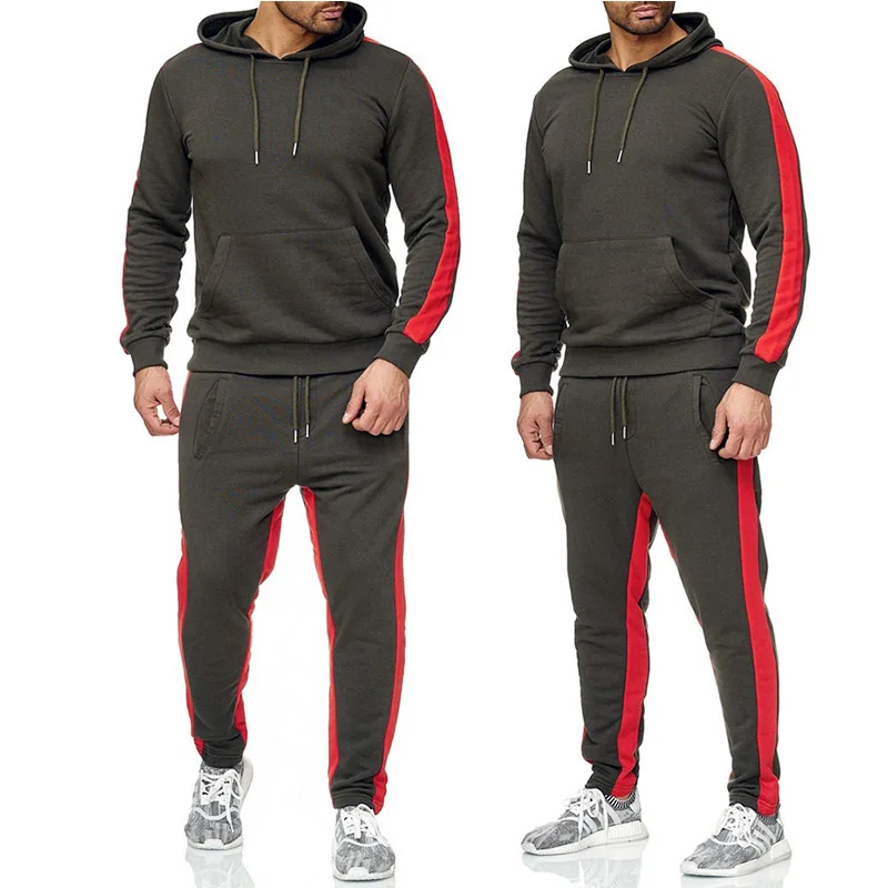 

Solid color custom logo Wholesale men sweatsuit sets jogging suits mens tracksuits for men, Red,army green,yellow,white,blue