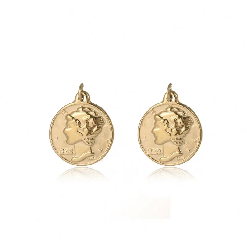 

Gold Plated Goddess Coin Stainless Steel Pendant Necklace Accessories Female Fashion Accessories