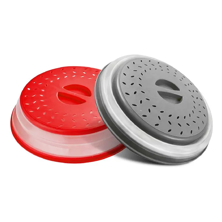 

Collapsible Microwave plate Cover lid plastic food covers, Red,green,blue,gray