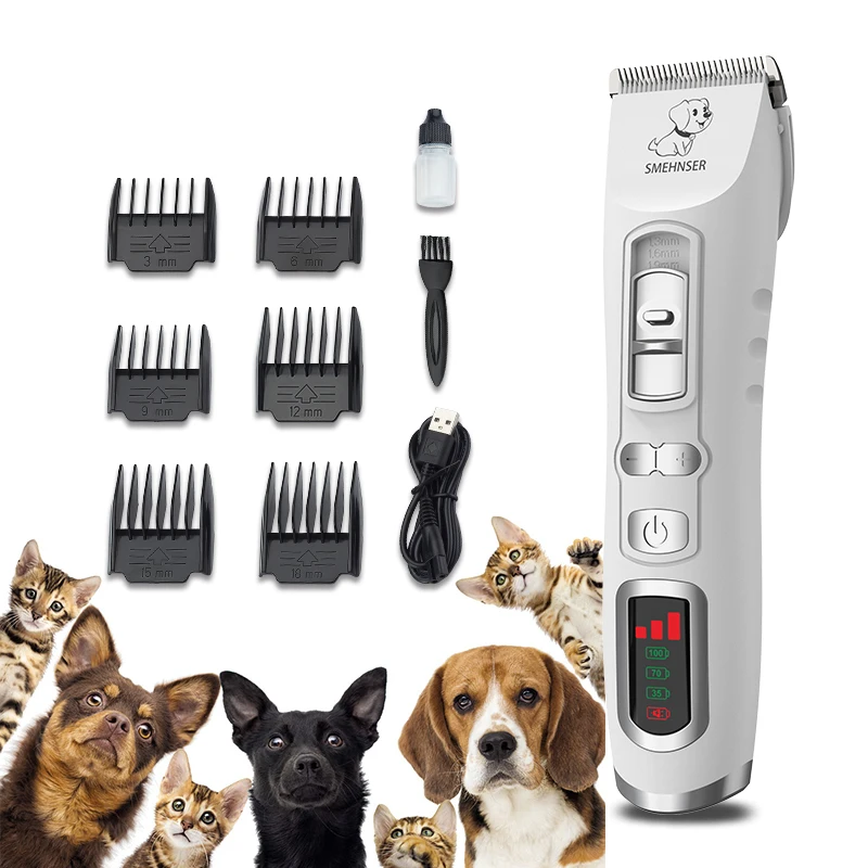 

Profession Dog Low Noise Pet Shaver Rechargeable Dog Hair Trimmer Cordless Electric Grooming Hair for Dog Pets