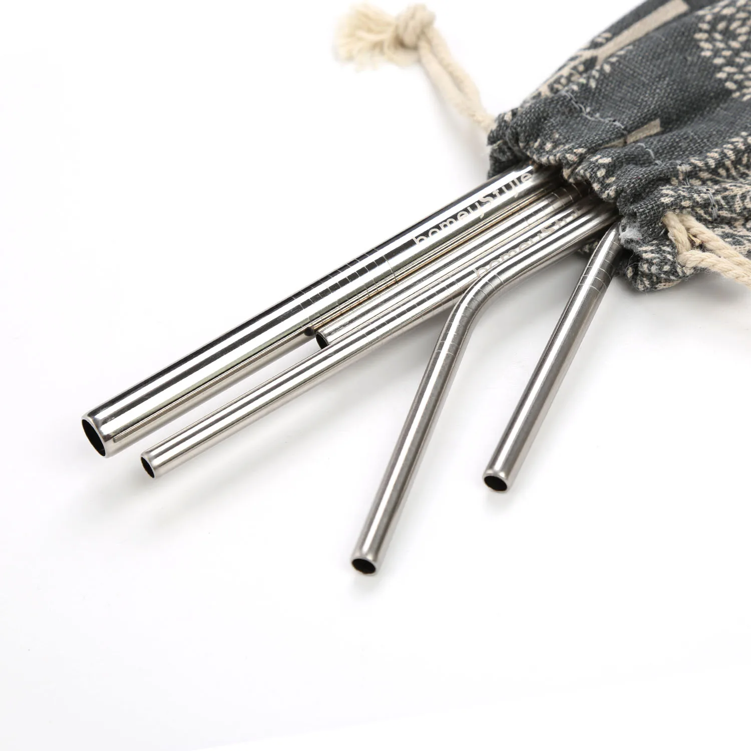 Branded 215mm Alcohol Drinking Metal Stainless Steel Straws For Sale