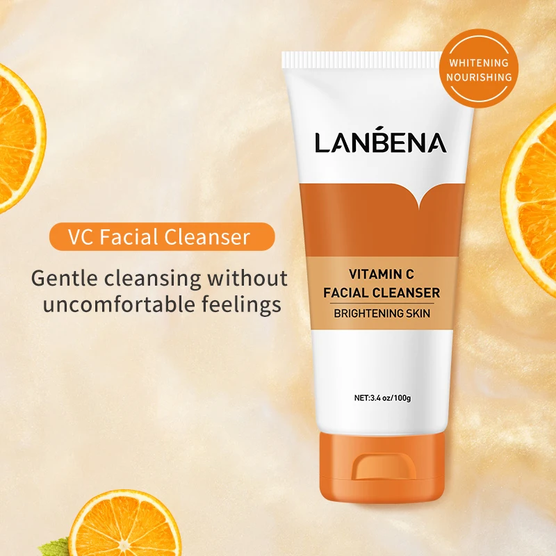 

LANBENA brighten vitamin c foamning face wash skin cleanser whitening