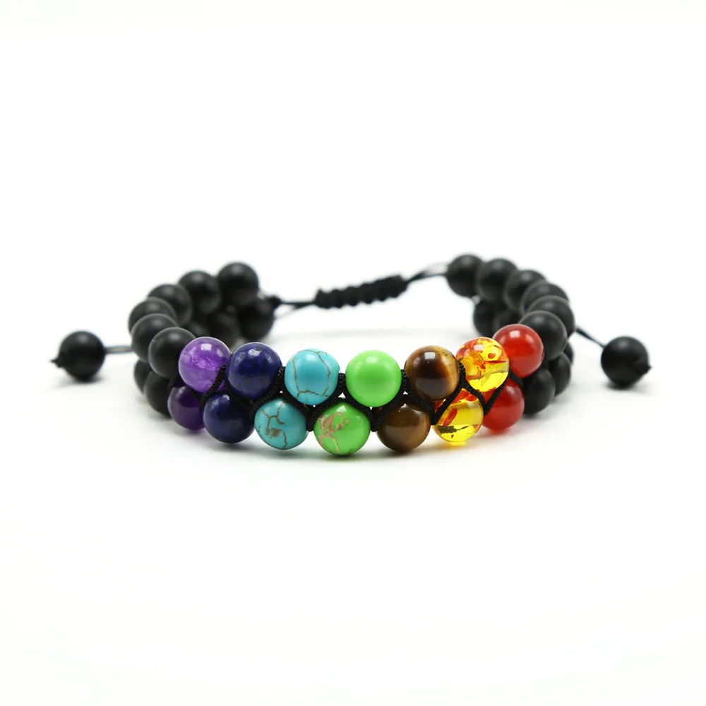 

Handmade Adjustable Bracelet Stone Chakra Beaded Bracelet for women and men