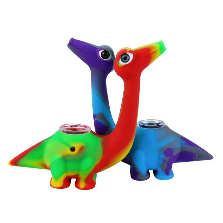 

Wholesale Creative Dinosaur Silicone Glass Bowl Weed Tobacco Smoking Pipe jhcentury, Picture