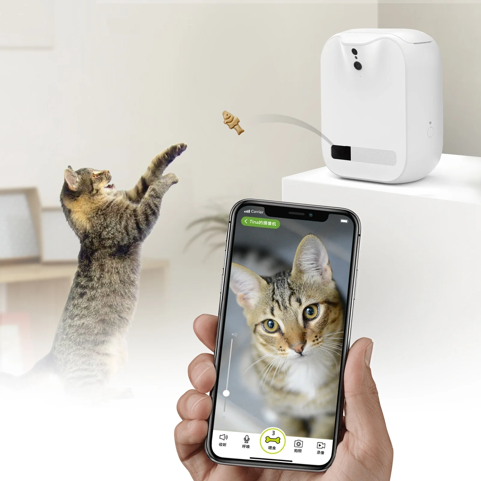

2021 WiFi Smart Pet Feeder Furbo Automatic Cat Food Dispenser Dog Camera