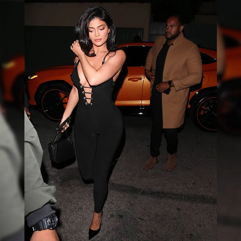 

2021 New Design Women Sexy deep v neck Backless sleeveless Wrap Bandage Bodysuit Jumpsuits