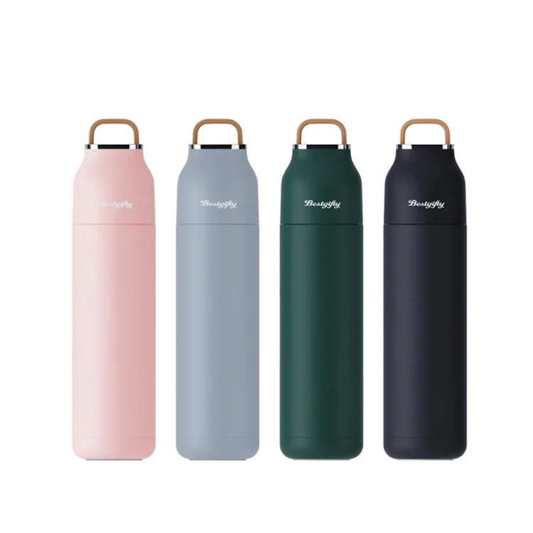 

Portable 500ml Thermos Vacuum Cup Insulated Flask Stainless Steel Water Bottle with Soft Silicone Handle