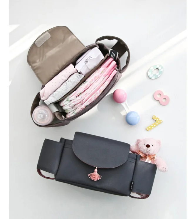 

Single Package Polyester Waterproof Hanging Baby Stroller Organizer Bag, Multi-color