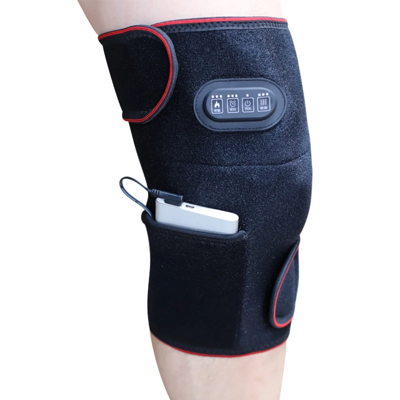 

2022 New Rechargeable Heating Knee Pad Support Relieves Knee Pain for Men and Women Warm and Adjustable Knee Brace, Black red