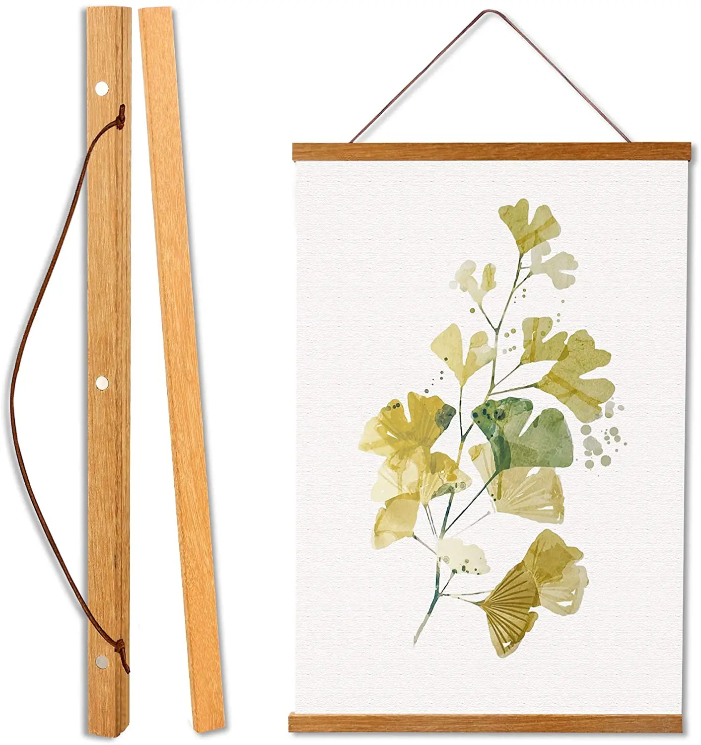 

DIY assemble frame hanging wooden magnetic poster hanger timber photo picture wall frame