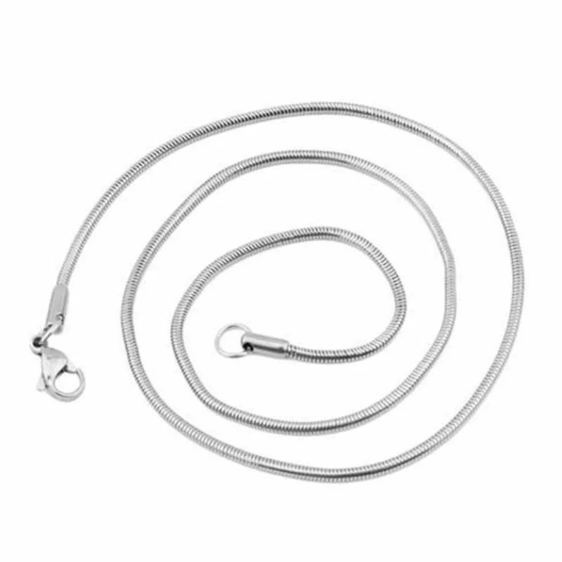 

European and American stainless steel titanium steel snake bone necklace sweater chain, Silver