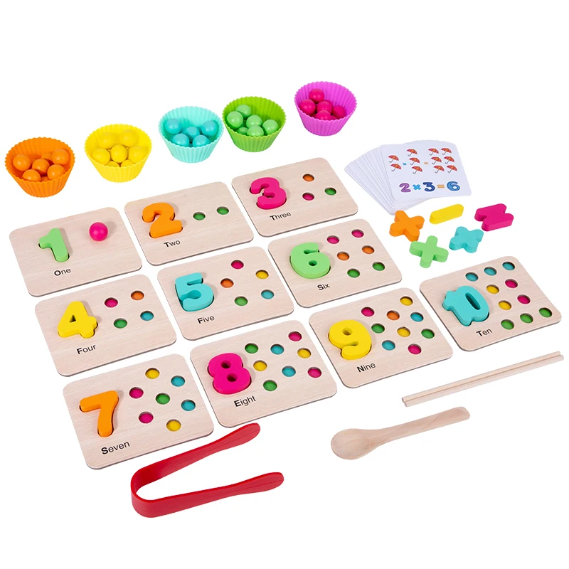 

Wooden Educational Multi Function Digital Number Counting Beads Color Sensory Spelling Skills Toys Kids Math Count Games Gift