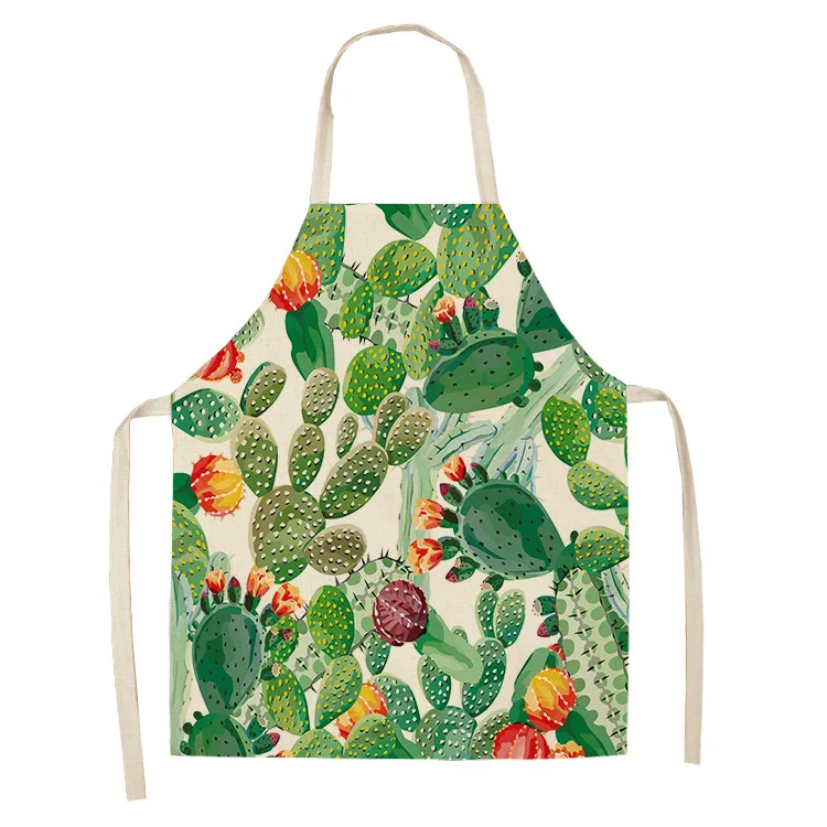 

Creative Women's Cotton Kitchen/Garden Bib Cotton Apron with Adjustable Straps , Cactus Flowers Pattern, Picture