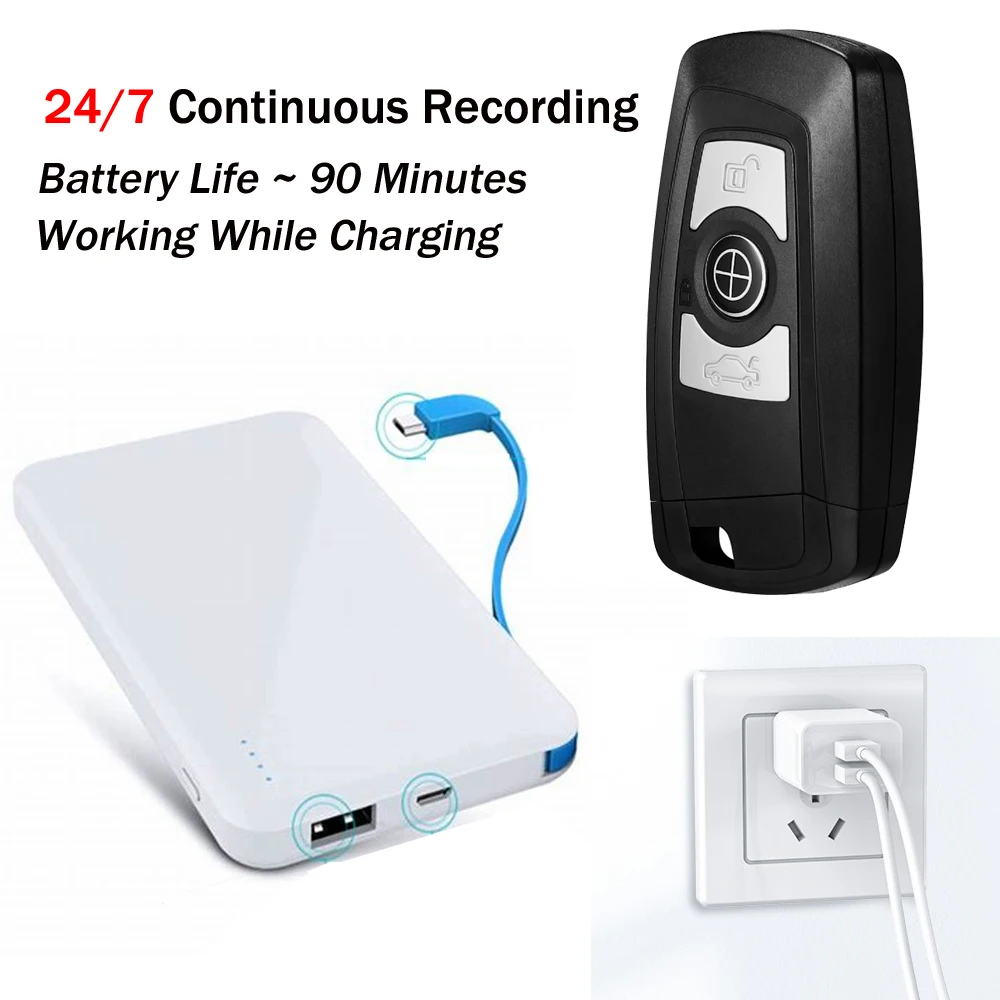 2020 Video Recorder Real 4K Wifi Mini Keychain Camera Car Key Ring DVR Hidden Camera 3840*2160