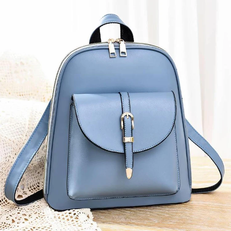 

New Arrivals Luxury Stylish Solid Color Casual Small Backpacks Bags For Girls Logo Custom PU Leather Purse Backpack Women