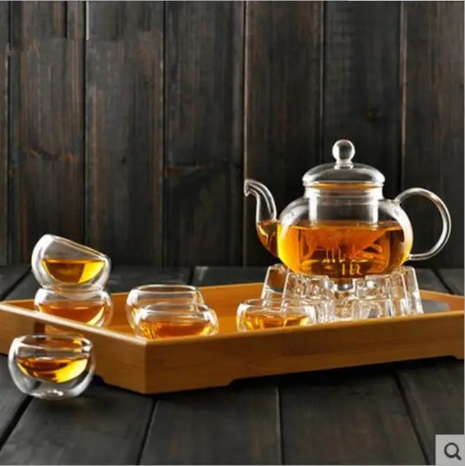 

Heat-resistant glass teapot with filter Kung Fu tea set, Clear