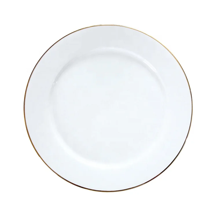 

Chaozhou Catering Wedding Custom Porcelain Gold Rim Plates, Cheap White Plates For Restaurant, White + gold