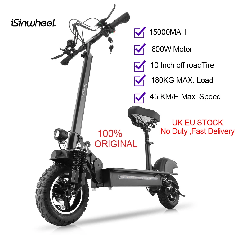 

original iSinwheel iX5 10 Inch 600W electric scooter Off Road Version Stunt Scooter Single Drive Adult electric scooter