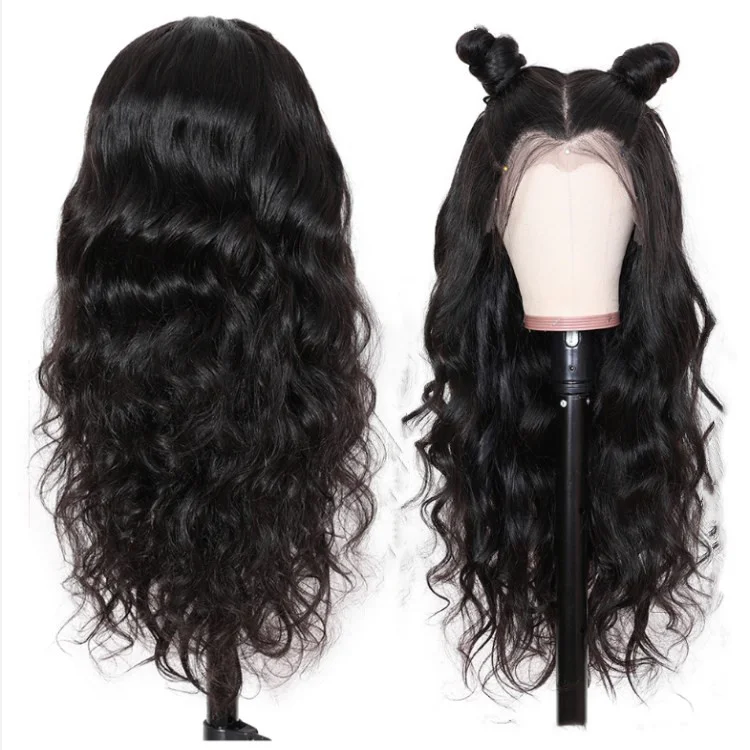 

Full Lace Wig HD lace Transparent Lace 150% Density Natural Black Color 1B Human Hair Wig Straight Body Wave Deep Wave, Natural color lace wig