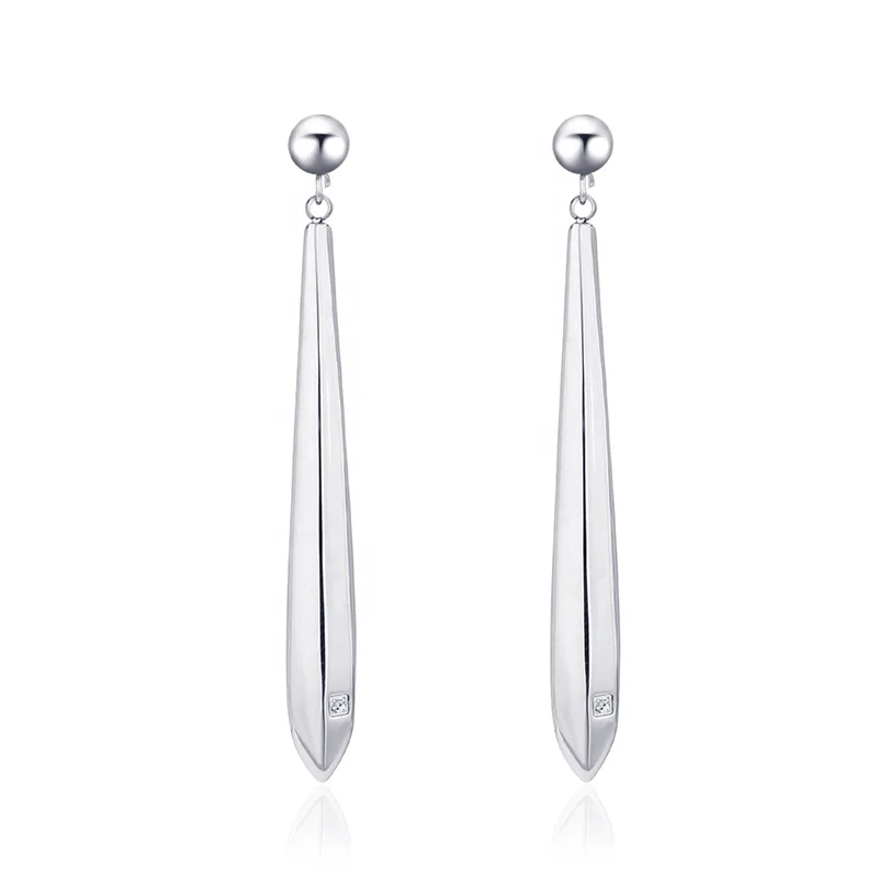 

Long Drop Stainless Steel Plated Water Drop Earring for Women