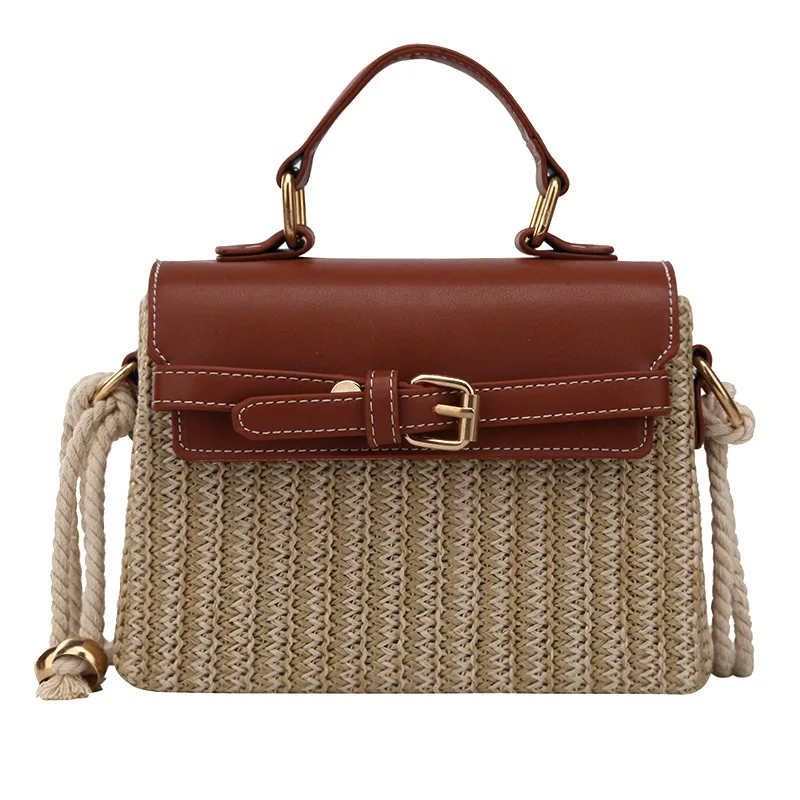 

Mini Square Straw Crossbody Bag Women Rattan Handbag Straw Shoulder Bag, Customizable