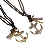 

Latest wholesale leather mens anchor necklace