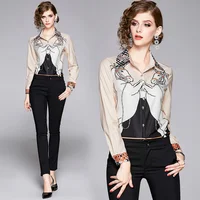 

women tops 2019 Long Sleeve Ladies Elegant Turn-down Button Down Casual Shirts